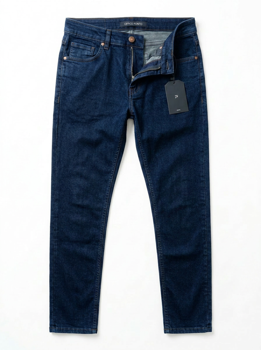 Jeans Tradicional Escuro — Office Ponto, foto detalhada do produto